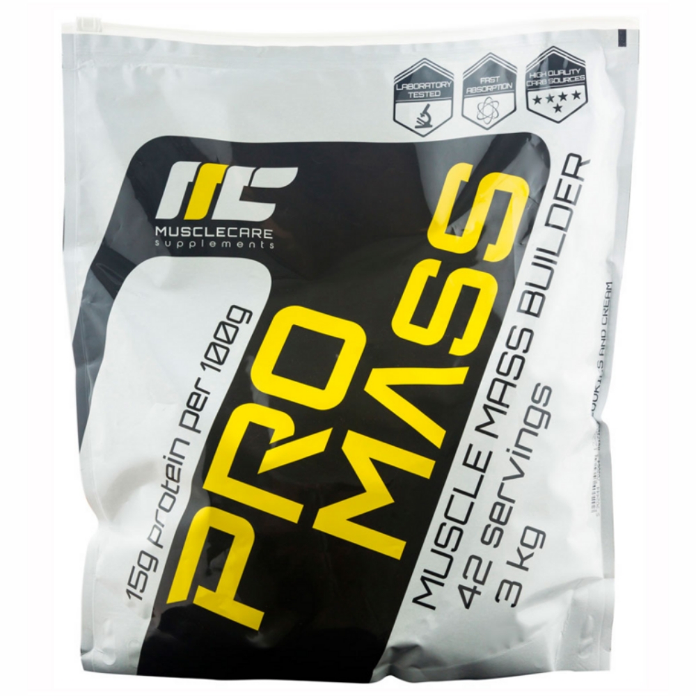 Гейнер Muscle Care Pro Mass Gainer Гейнер для набора массы 3000 g Белый шоколад с ананасом
