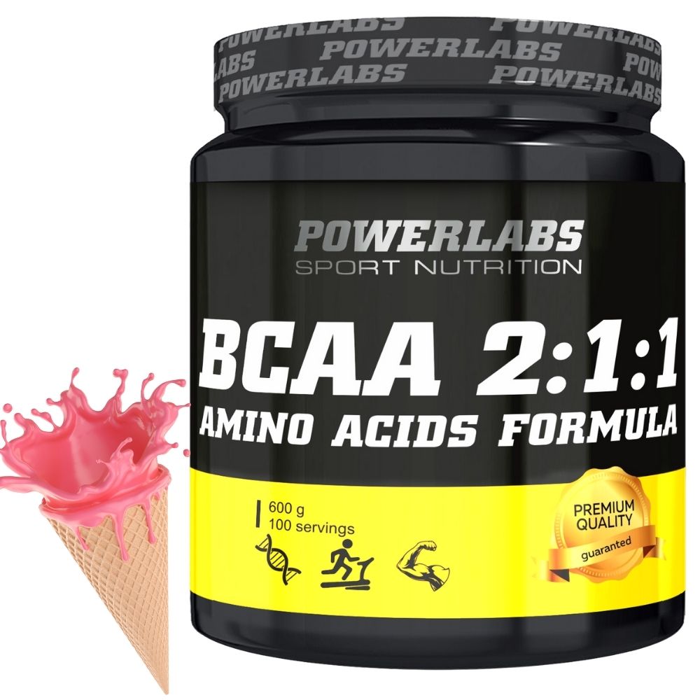 BCAA PowerLabs BCAA (БЦАА) 600 g Bubble Gum